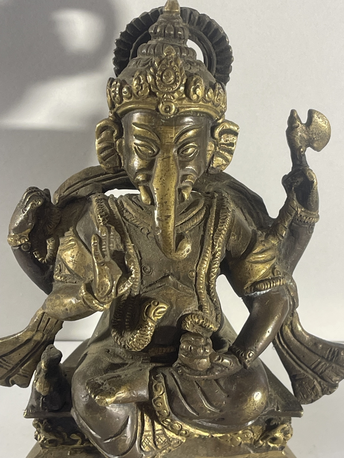 Antique Indian Bronze Ganesha XIXt Hindu Ganesh South India Karnataka Tamil Nadu – Image 7