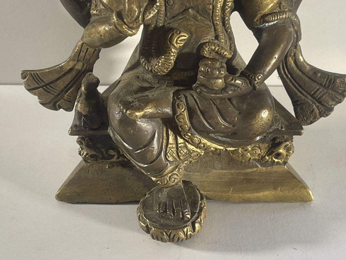 Antique Indian Bronze Ganesha XIXt Hindu Ganesh South India Karnataka Tamil Nadu – Image 6