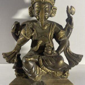 Antique Indian Bronze Ganesha XIXt Hindu Ganesh South India Karnataka Tamil Nadu