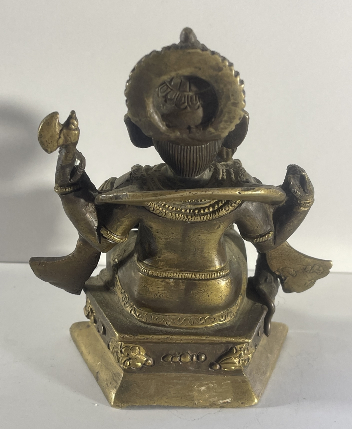 Antique Indian Bronze Ganesha XIXt Hindu Ganesh South India Karnataka Tamil Nadu – Image 5