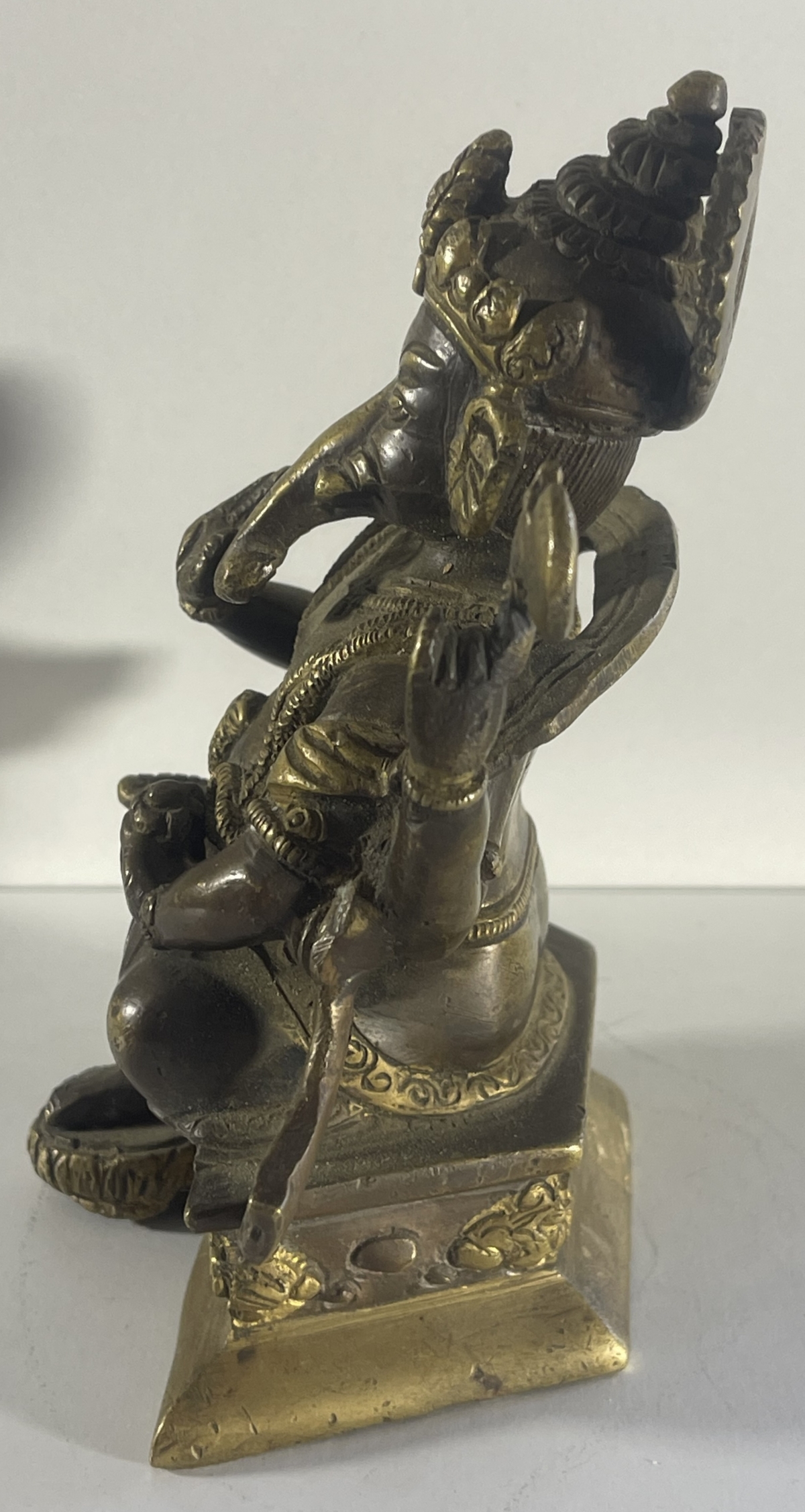 Antique Indian Bronze Ganesha XIXt Hindu Ganesh South India Karnataka Tamil Nadu – Image 4