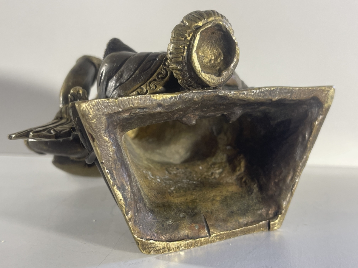 Antique Indian Bronze Ganesha XIXt Hindu Ganesh South India Karnataka Tamil Nadu – Image 3