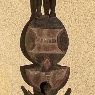 Large Rare Yaure Yaoure Mask with Standing Figure Ivory Coast African Art 90.7 c