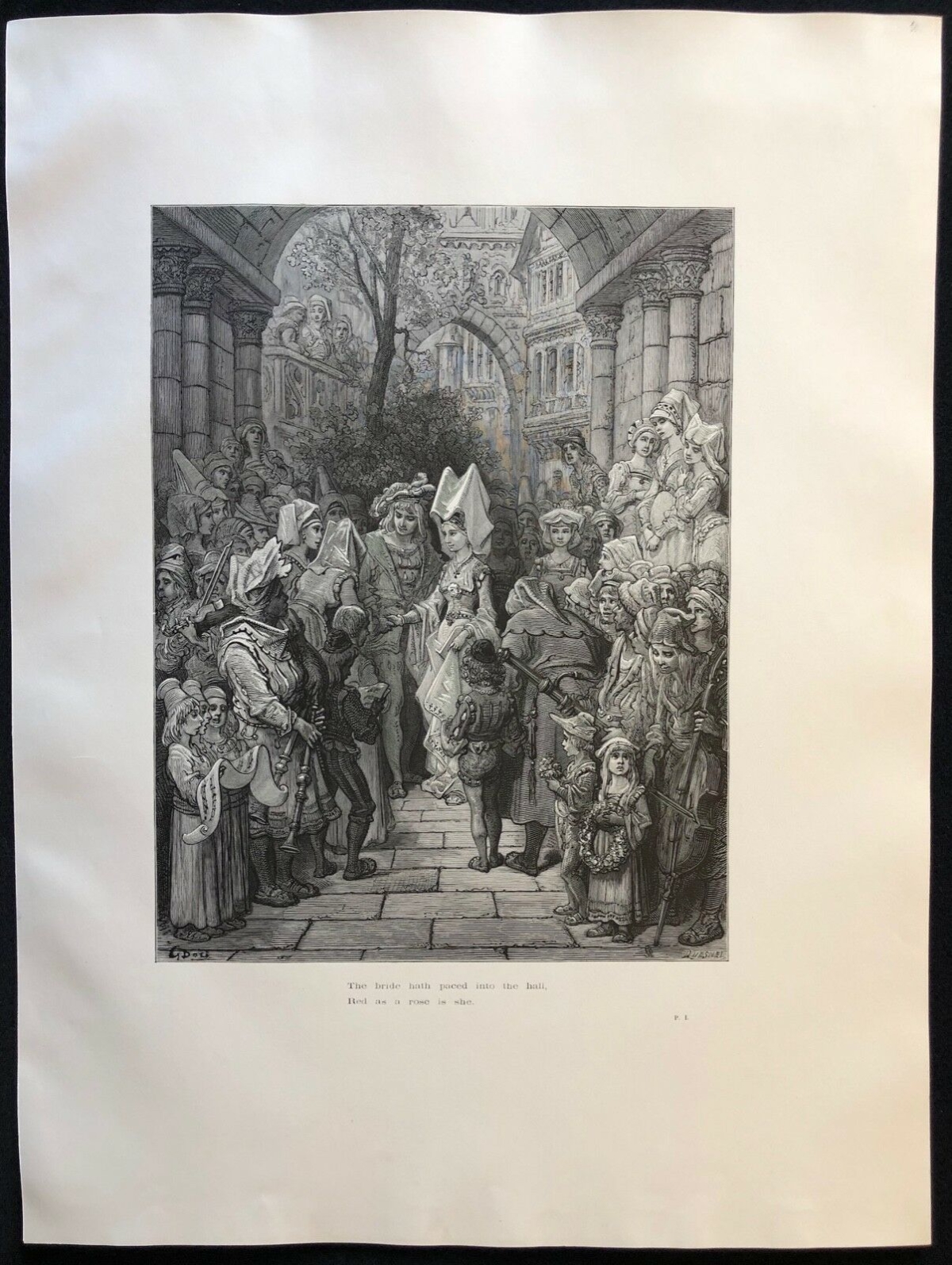 1876 Gustave Doré Antique Engraving The Bride Old Sailors London Victorian Print – Image 3
