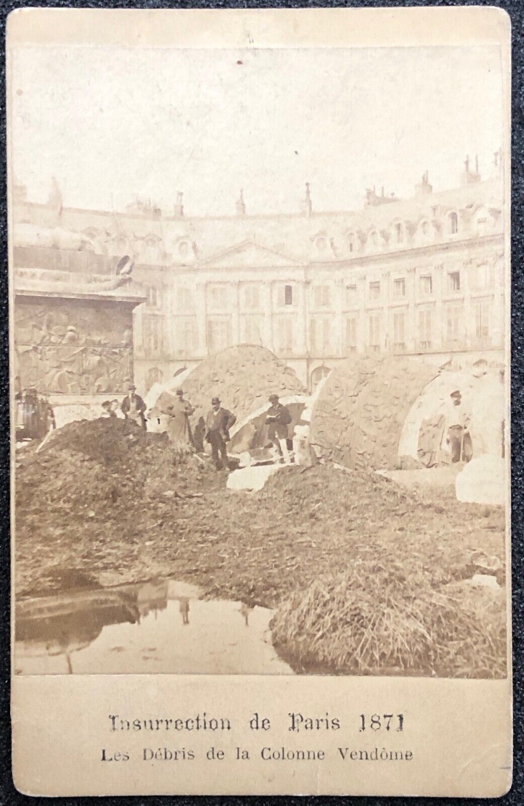 Paris Commune 1871 Vendôme Column Ruins Albumen Photograph CDV French Revolution – Image 2