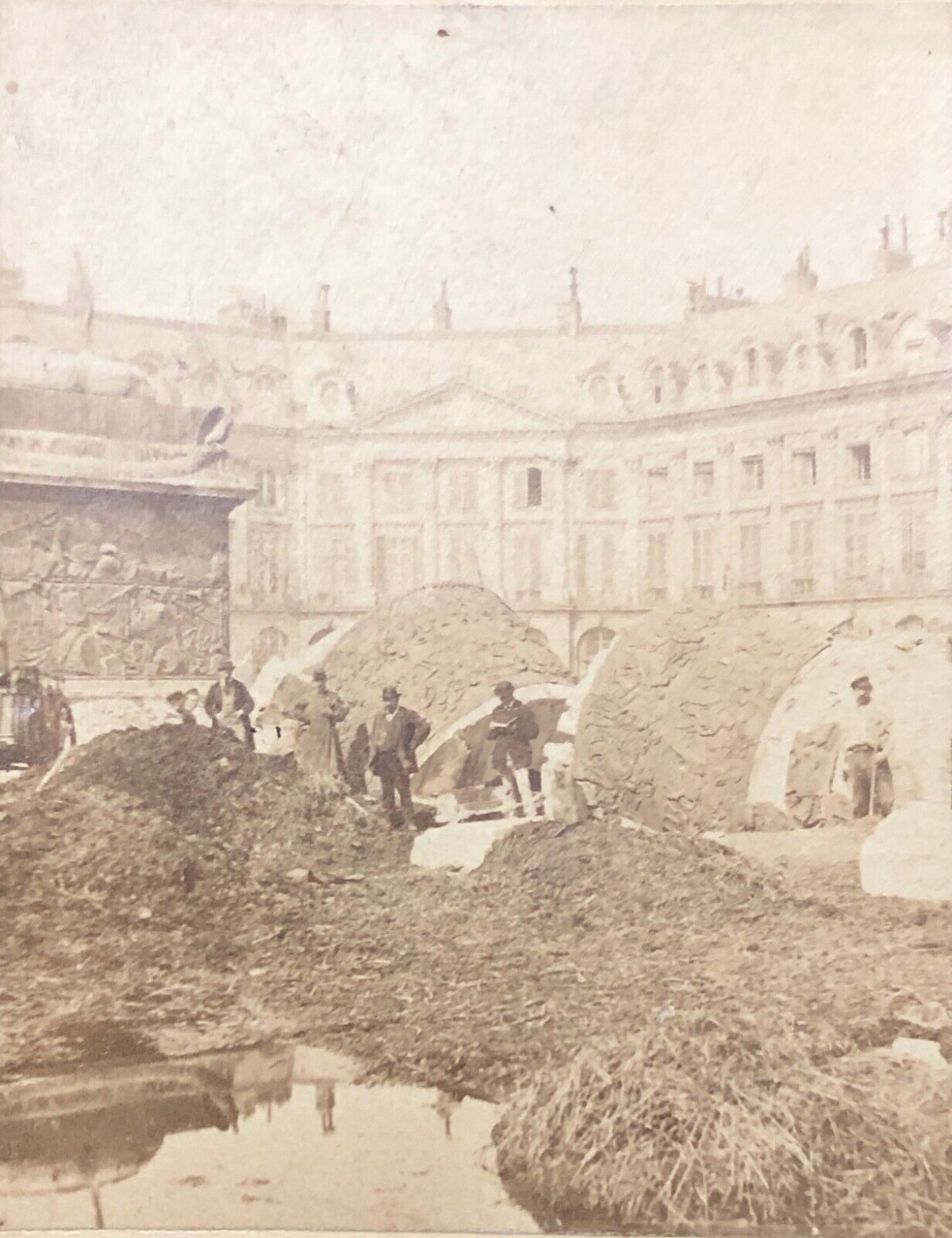 Paris Commune 1871 Vendôme Column Ruins Albumen Photograph CDV French Revolution