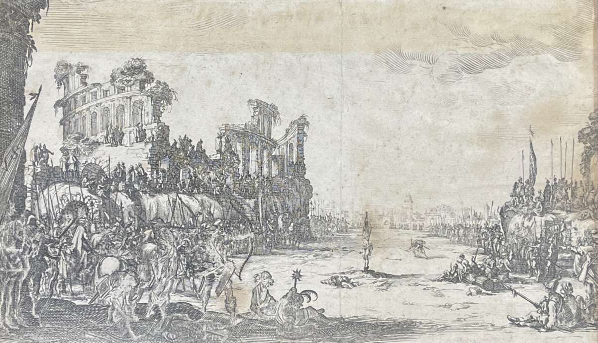 Jacques Callot 1592-1635 Martyrdom of Saint Sebastian c.1631 Rare Old Master