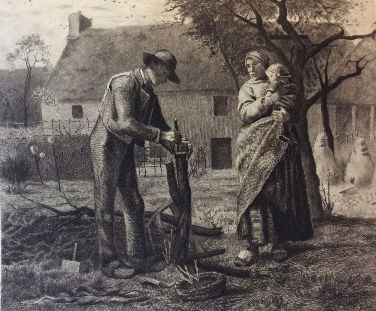 Jean-François Millet The Grafter 1890 Drypoint Etching by E. Salomon Barbizon