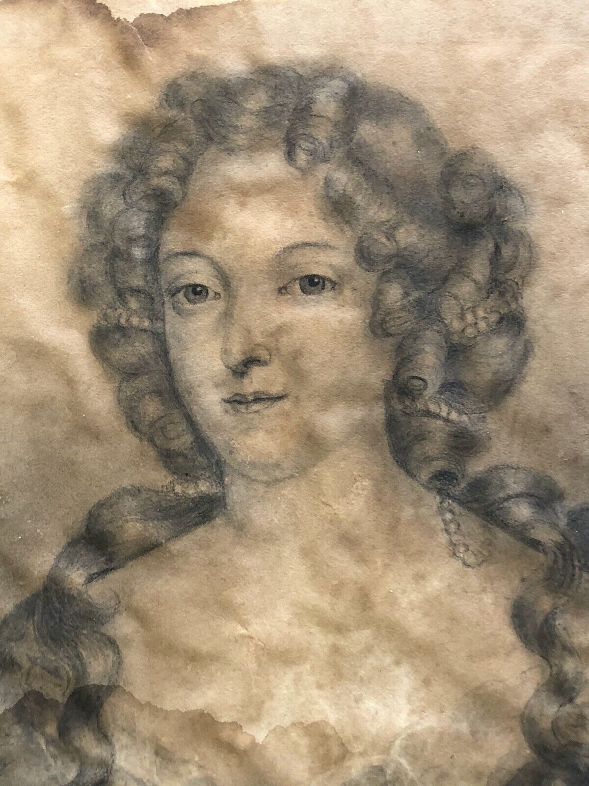 Madame de Montespan Portrait on Parchment Drawing Versailles Louis XIV France – Image 5