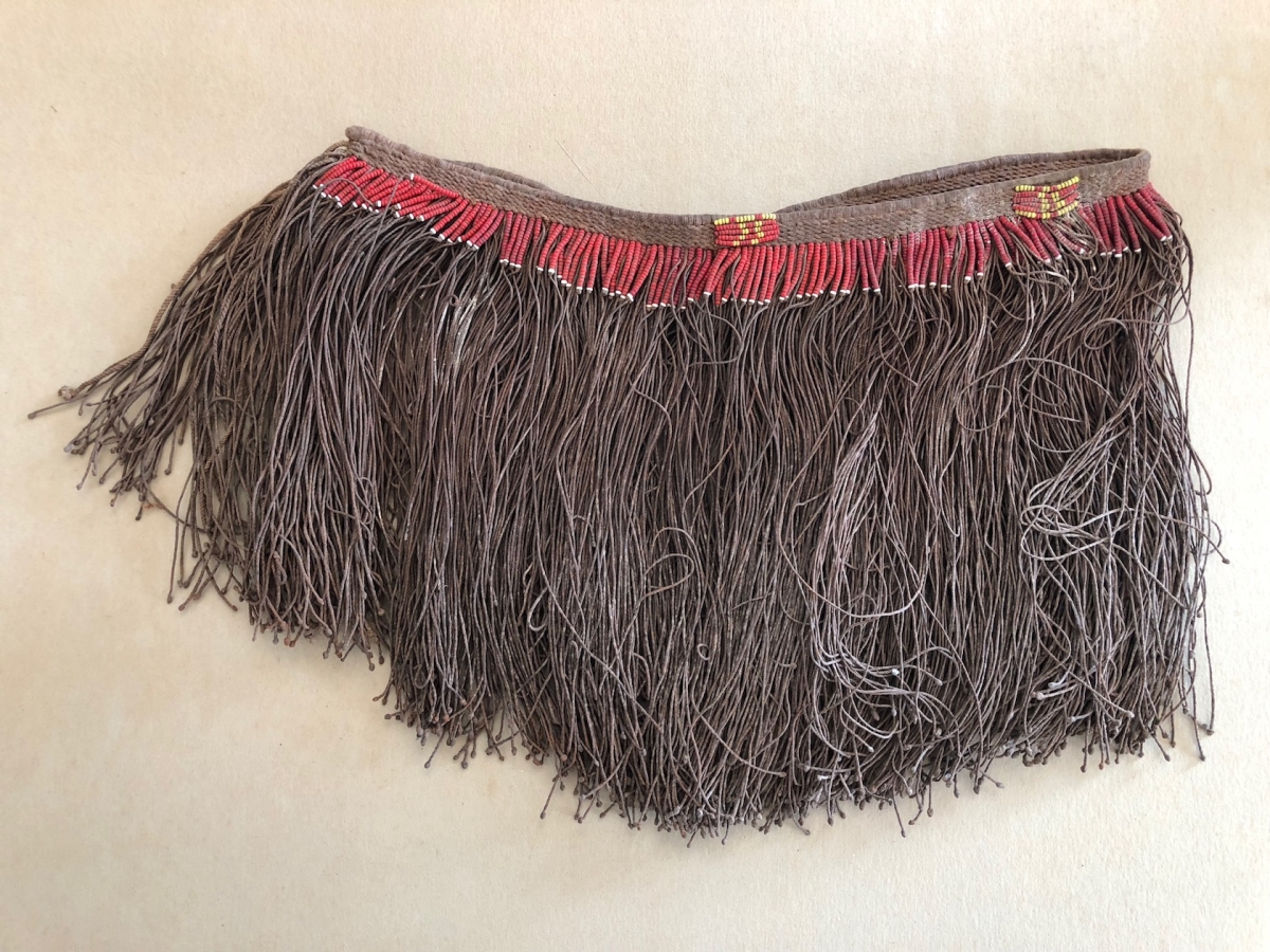 Antique Kirdi Beaded Fiber Skirt Cameroon African Tribal Ceremonial Garment Monn – Image 9