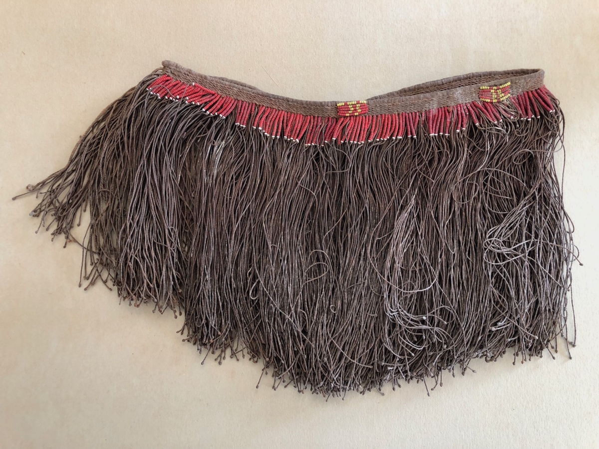 Antique Kirdi Beaded Fiber Skirt Cameroon African Tribal Ceremonial Garment Monn – Image 8