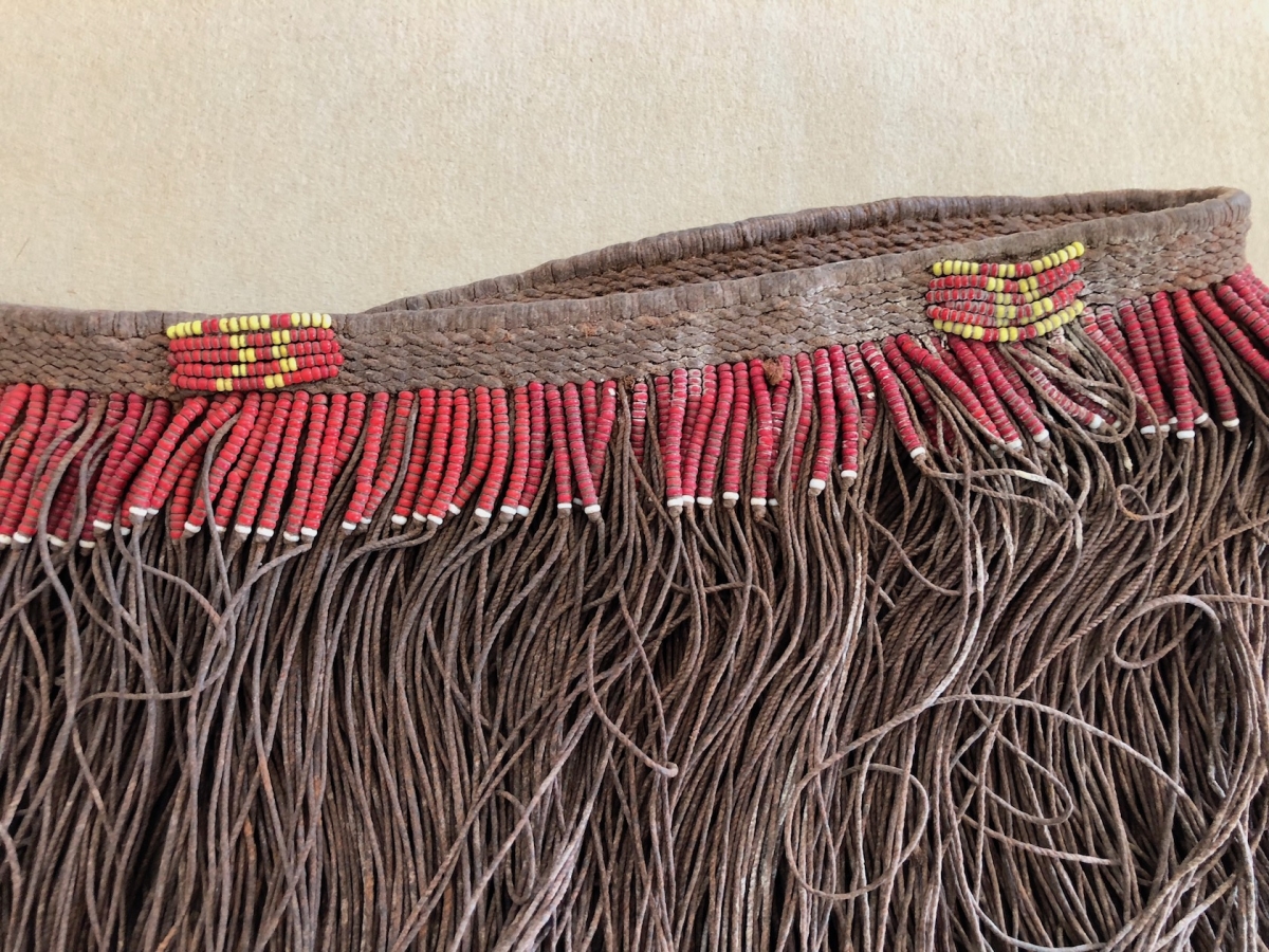 Antique Kirdi Beaded Fiber Skirt Cameroon African Tribal Ceremonial Garment Monn – Image 6