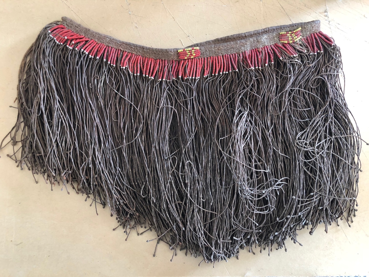 Antique Kirdi Beaded Fiber Skirt Cameroon African Tribal Ceremonial Garment Monn