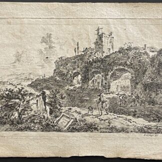 1653 Rome Italy Ancient Aqueduct Etching Van der Kabel after Kierings