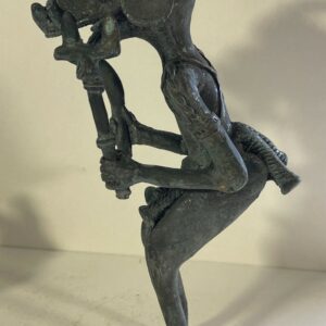 African Bronze Djimini Senoufo Figure Ivory Coast Lost Wax Sculpture XX Century