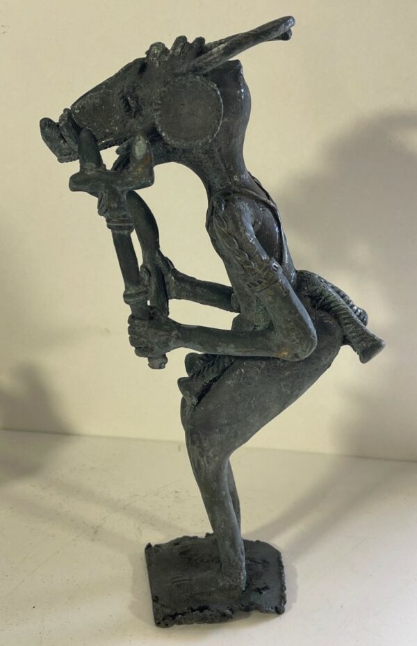 African Bronze Djimini Senoufo Figure Ivory Coast Lost Wax Sculpture XX Century