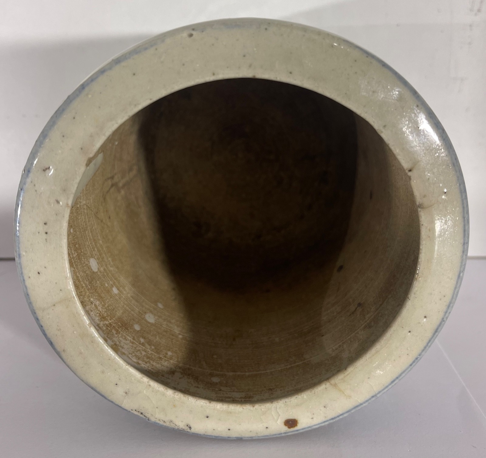 Vietnamese Blue and White Calligraphy Brush Pot 19th Century 34.5 Vietnam – Image 5