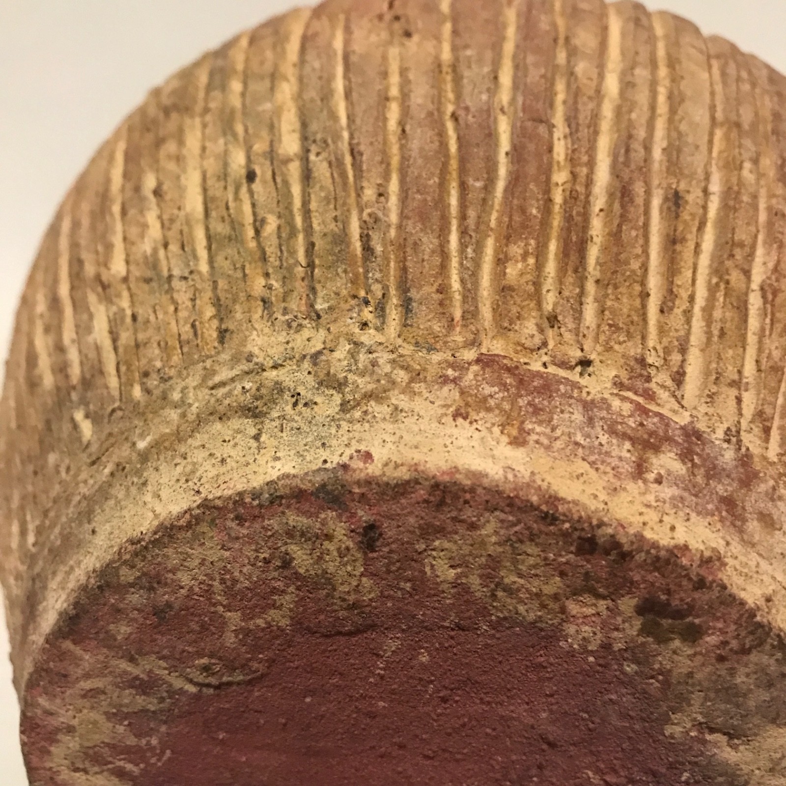 Ancient Chinese Style Terracotta Vase Four Lug Handles Incised Pottery Vesse – Image 6