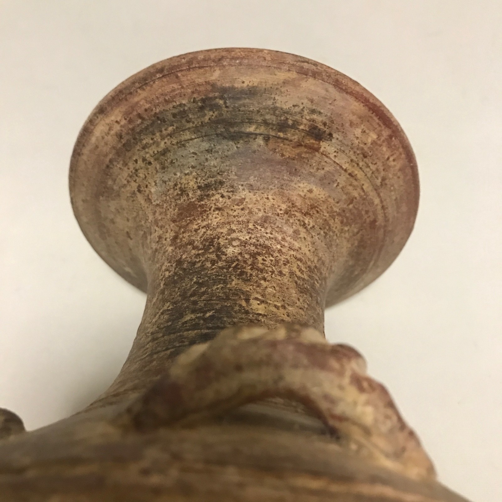 Ancient Chinese Style Terracotta Vase Four Lug Handles Incised Pottery Vesse – Image 5