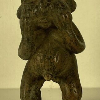 African Tikar Bronze Pregnant Female Figure Cameroon Tribal Fertility Sculpture