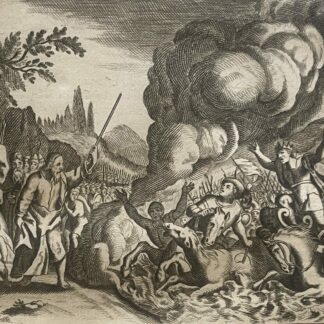 1770 Biblical Copper Engraving Pharaoh Drowned in the Red Sea Moses Moïse