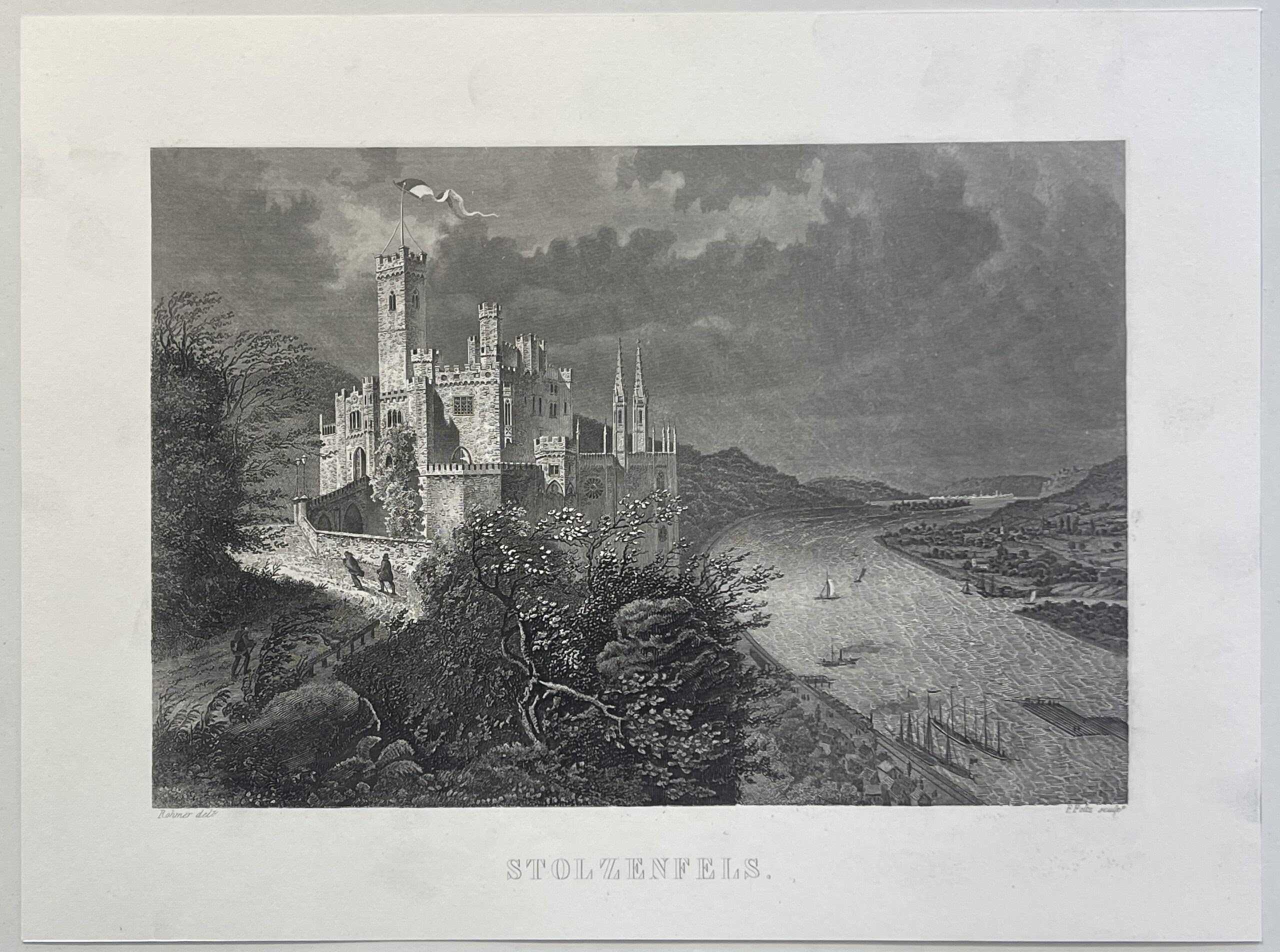 Stolzenfels Castle on the Rhine Germany Allemagne c 1860 Rhin – Image 2
