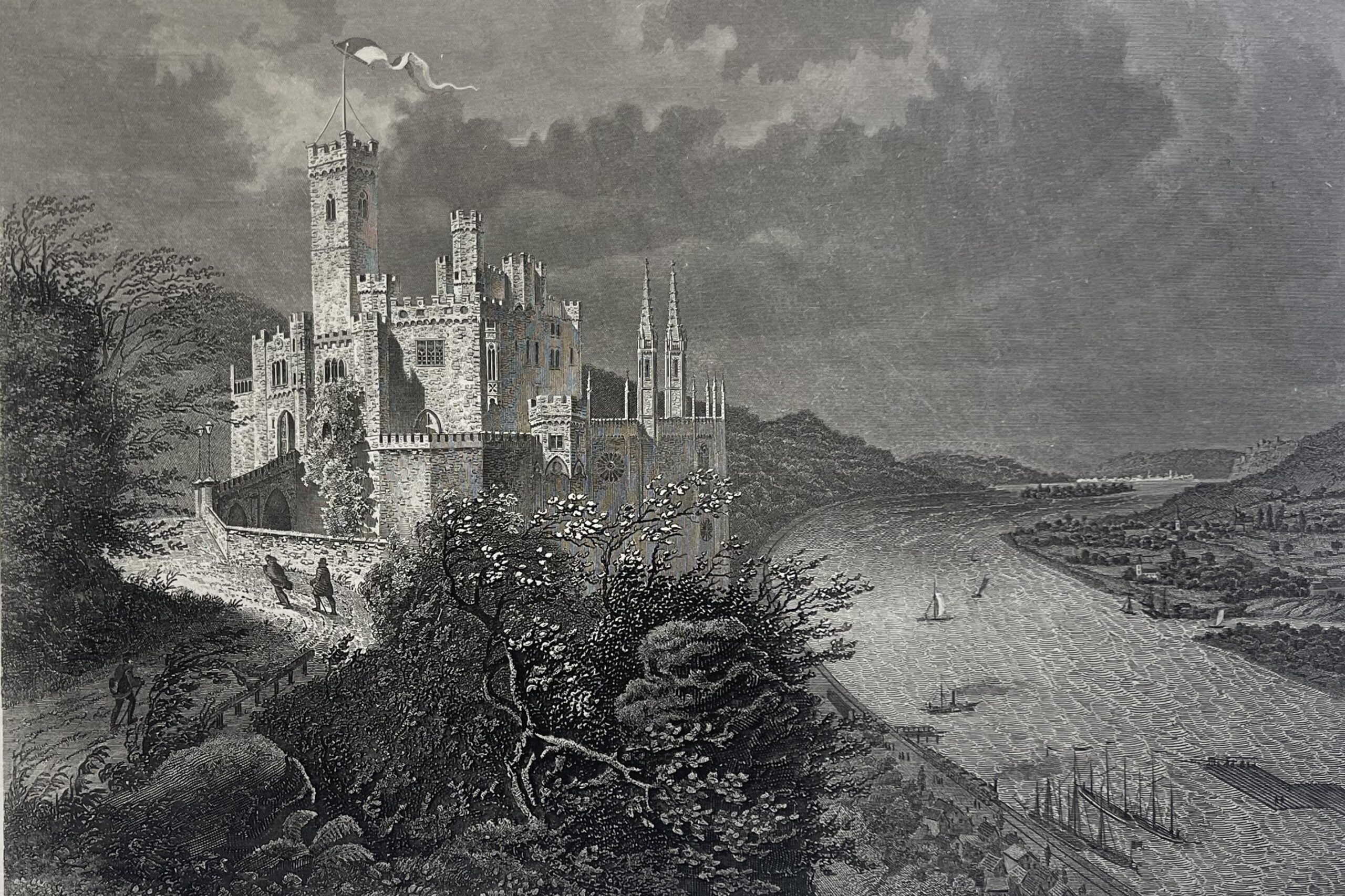 Stolzenfels Castle on the Rhine Germany Allemagne c 1860 Rhin