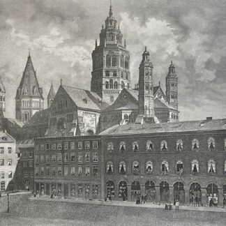 Mainz Cathedral c 1849 Deutschland Germany Rhin Mayence cathédrale Saint-Martin