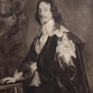 King Charles I after Van Dyck Heliogravure c 1900 Large Portrait Print 50cm