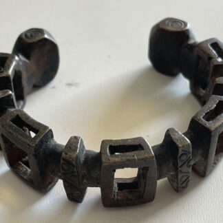 Antique Nupe Bronze Cuff Bracelet Nigeria African Tribal 19th Century