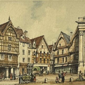 Beauvais Three Pillars House City Antique Engraving C 1900 Oise France