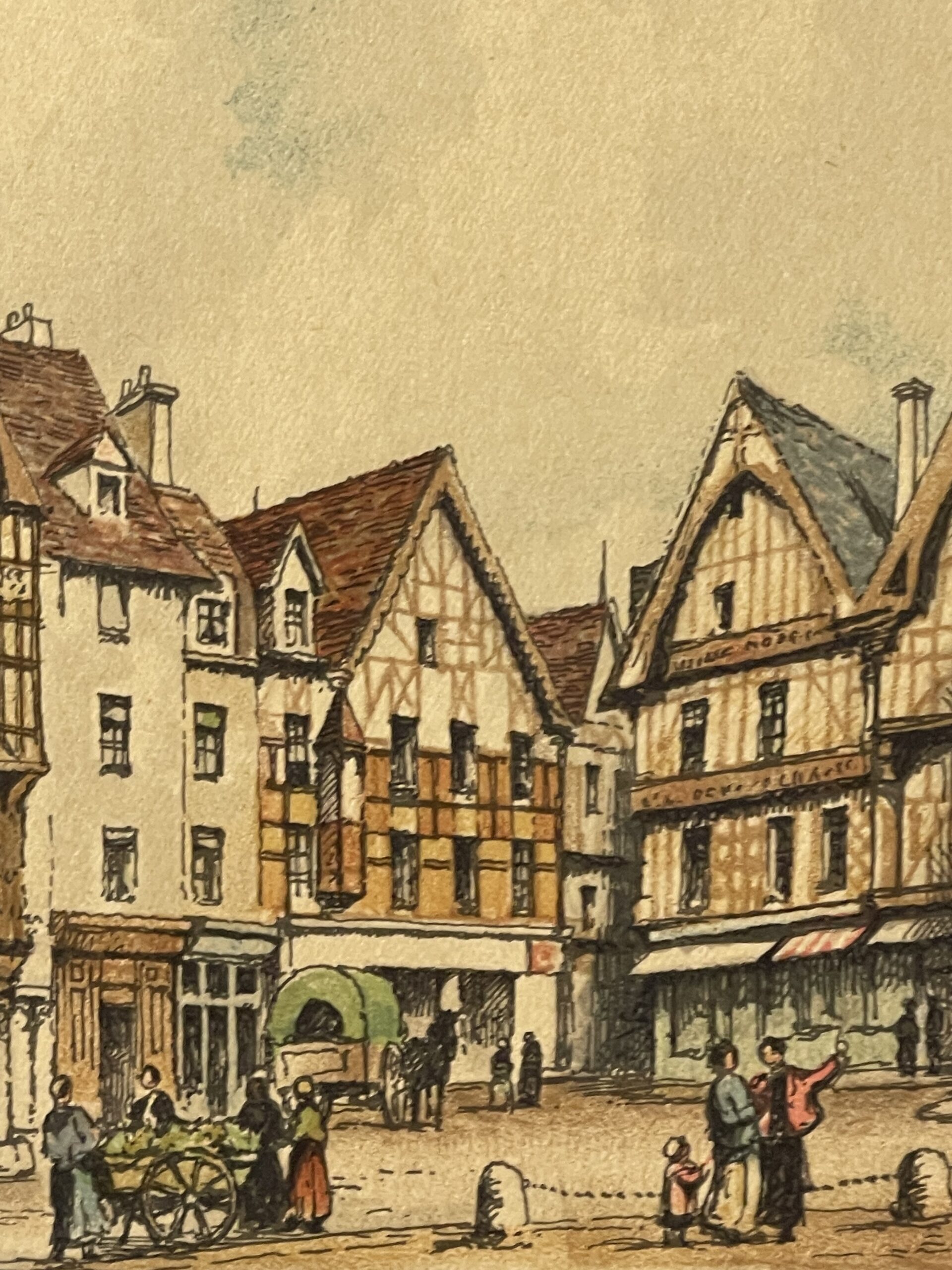 Beauvais Three Pillars House City Antique Engraving C 1900 Oise France – Image 3