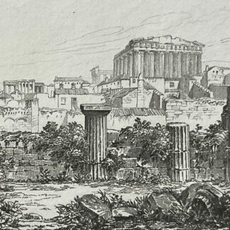 Athens Acropolis Propylaea Greece Antique Engraving 1835 Parthenon Grèce Athènes