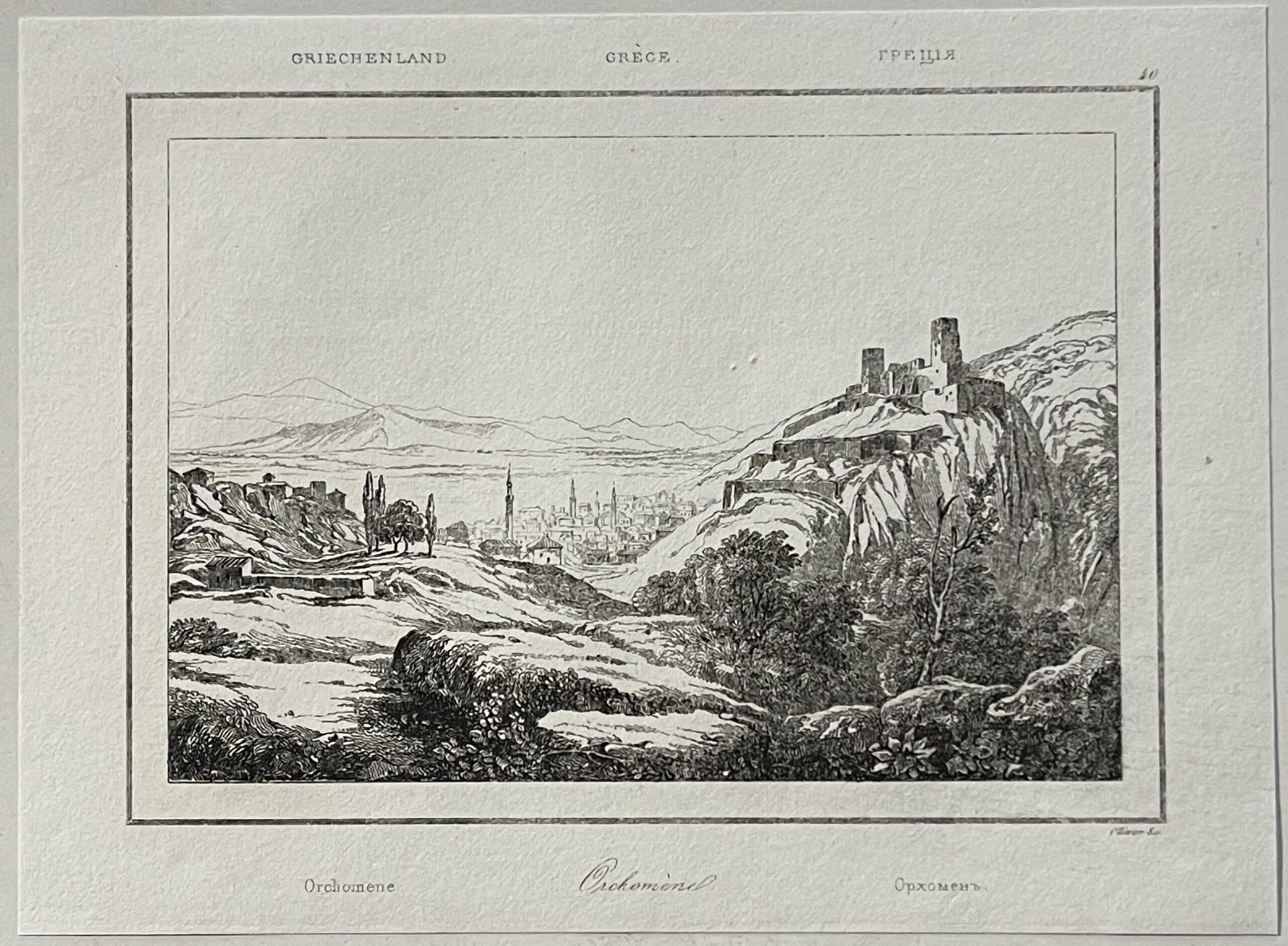 Grèce Orchomenos Greece Ancient Arcadia Antique Engraving c1835 – Image 2