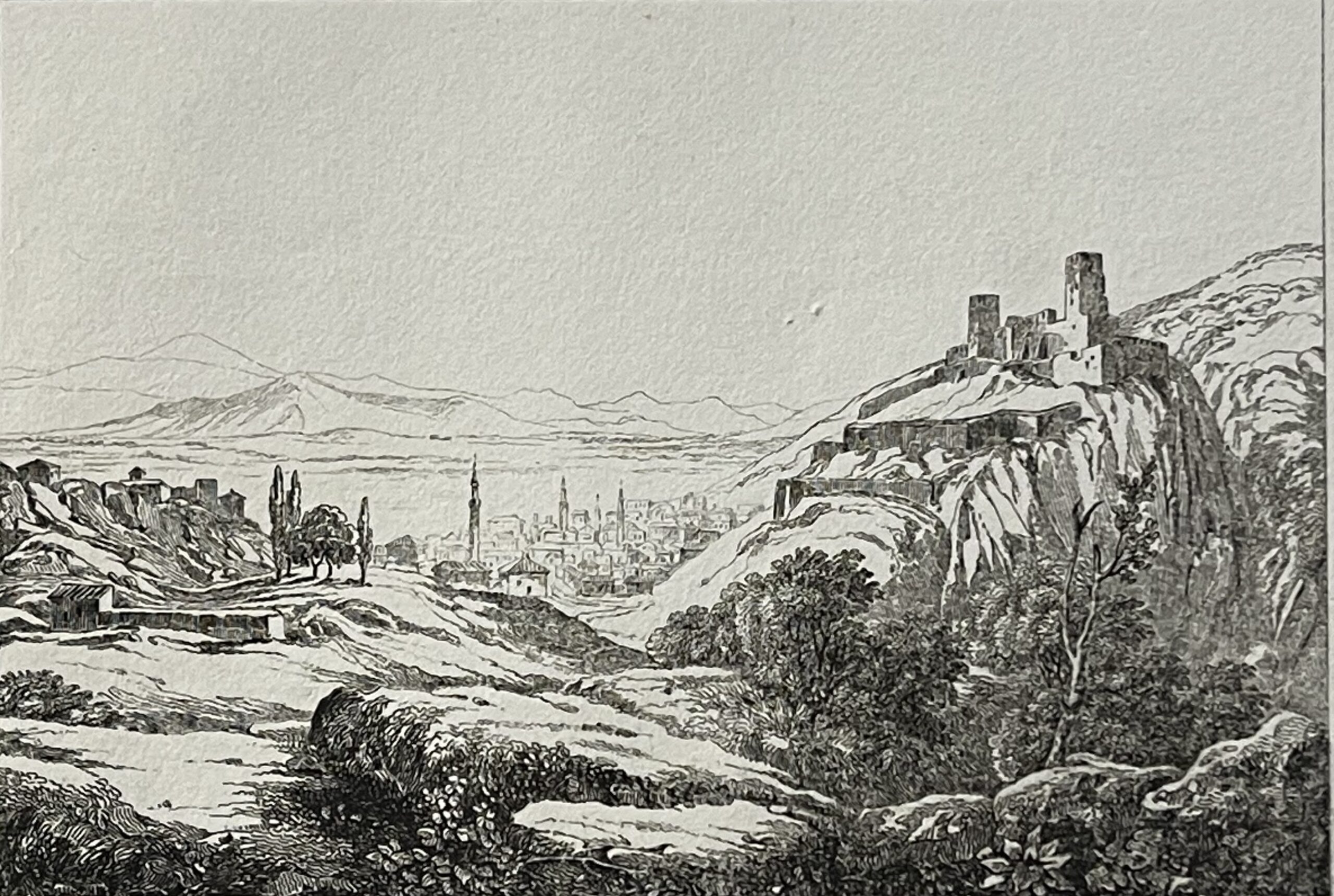 Grèce Orchomenos Greece Ancient Arcadia Antique Engraving c1835