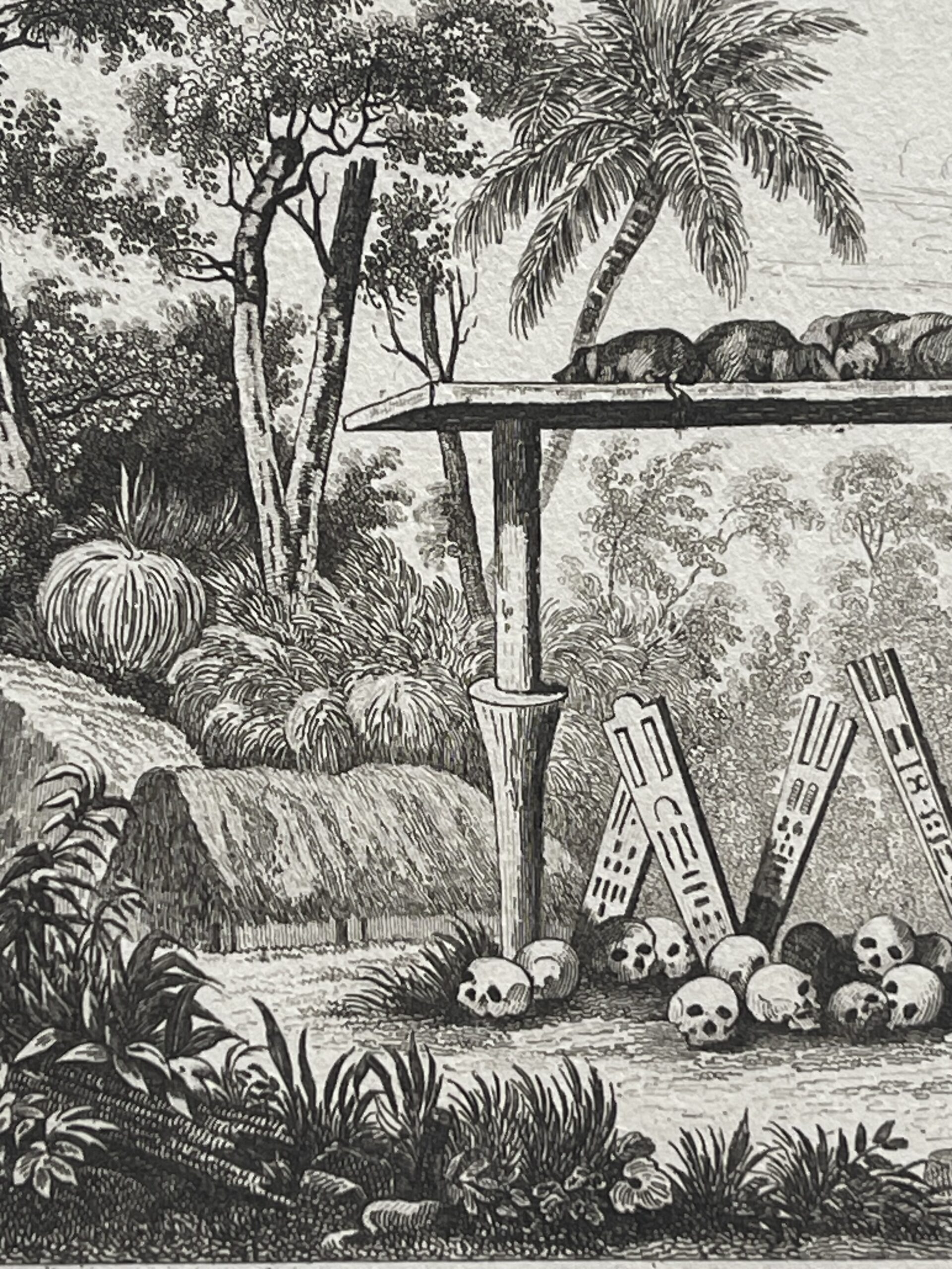 Tahiti Tiki Idols Sacred Altar Engraving 1836 Polynesia Polynésie France – Image 5