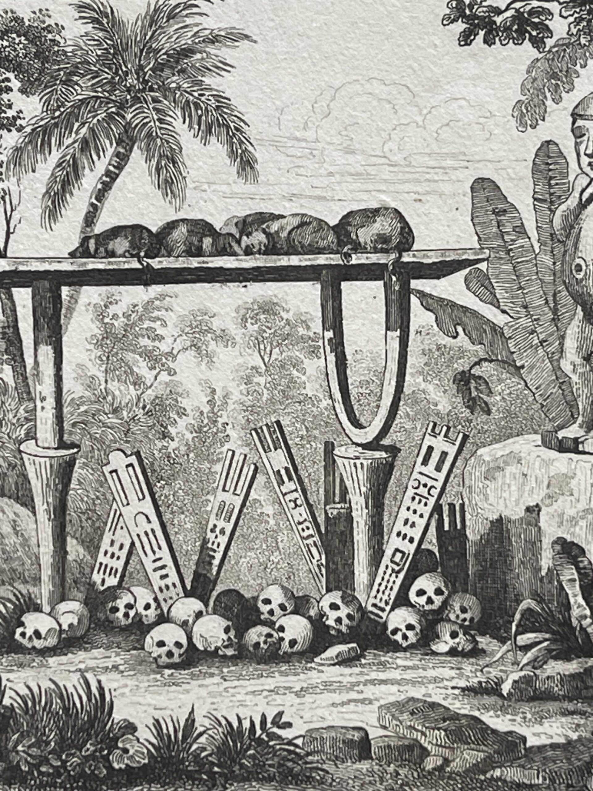 Tahiti Tiki Idols Sacred Altar Engraving 1836 Polynesia Polynésie France – Image 4