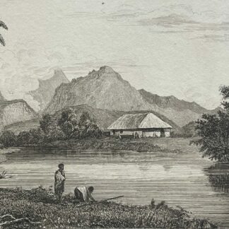 Tahiti Matavai Bay Original Antique Engraving 1836 Polynésie France Pacifique