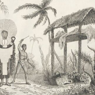 Tahiti Tupapau Spirit Corpse 1836 Original Antique Engraving Polynesia France