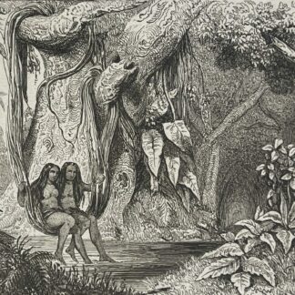 Tahiti Two Young Tahitian Women Bathing Engraving 1836 Polynesia Polynesie