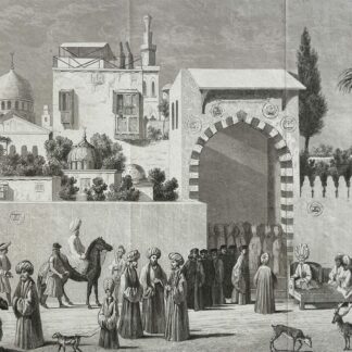 Damascus Syria 1840 Antique Engraving Venetian Ambassador Reception in 1511