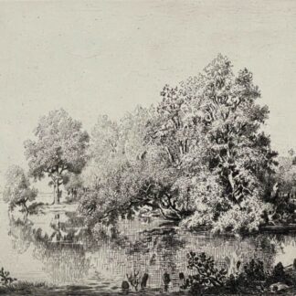 Théodore Rousseau Barbizon "Métairie sur les bords de l'Oise" Bracquemond c 1868
