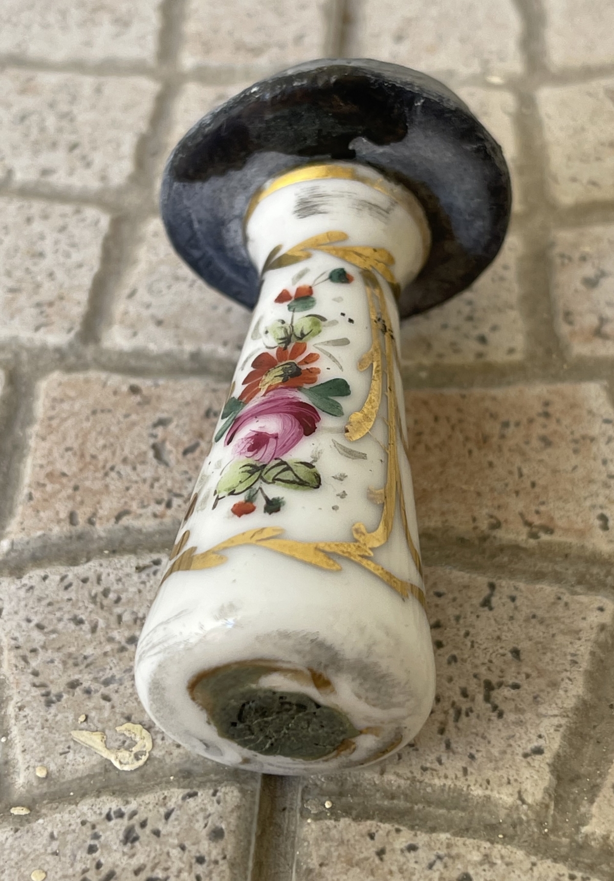 Antique French Royalist Wax Seal Stamp Porcelain Handle Bourbon Three Lys – Image 7