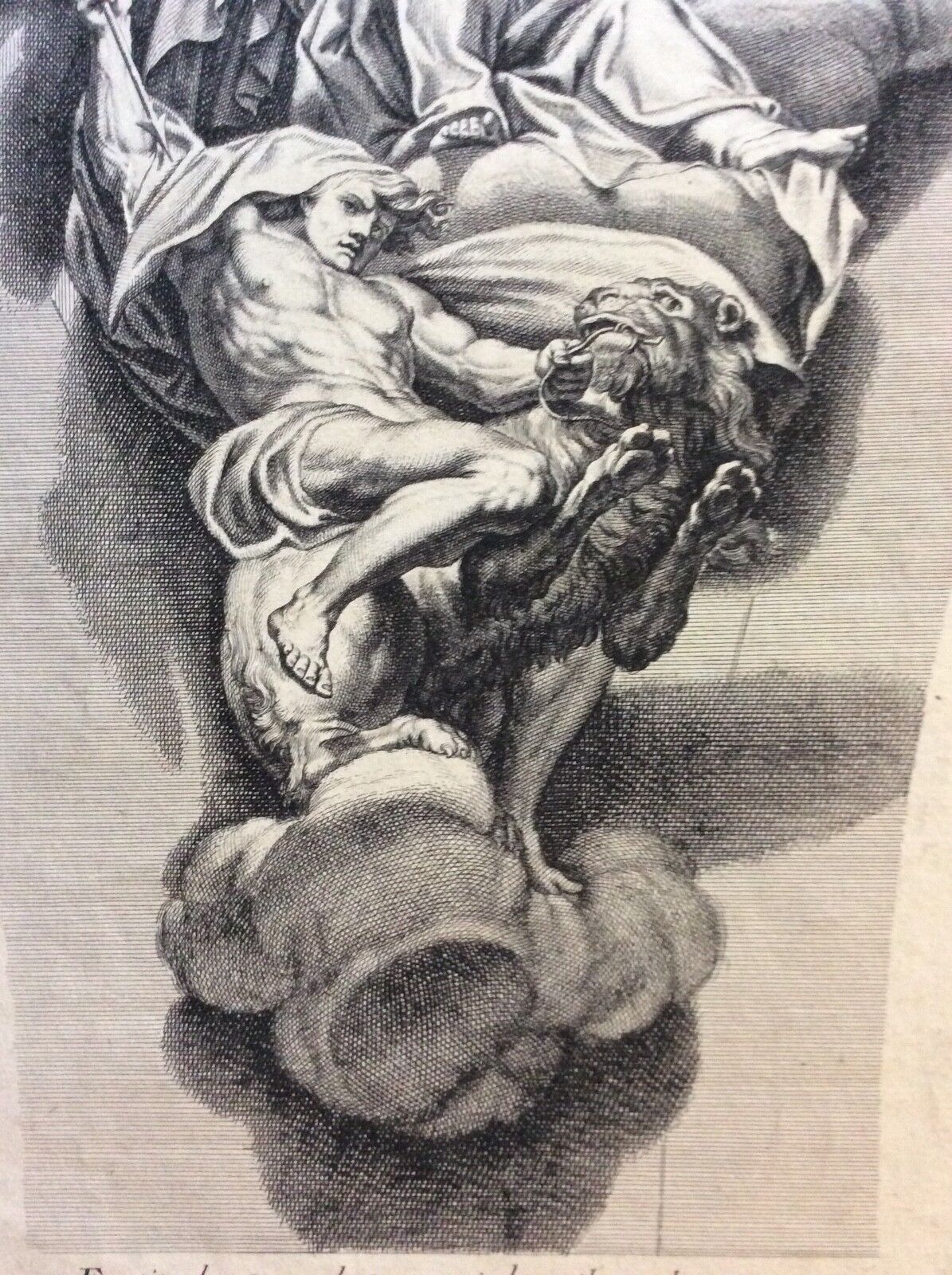 La Force After Domenichino by Gérard Audran 1675 Large Engraving – Image 5