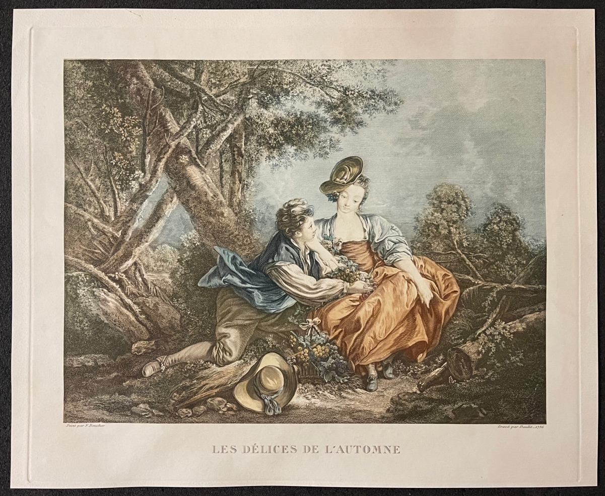 The Delights of Autumn – François Boucher Engraving by Jean Daullé XVIII – Image 2