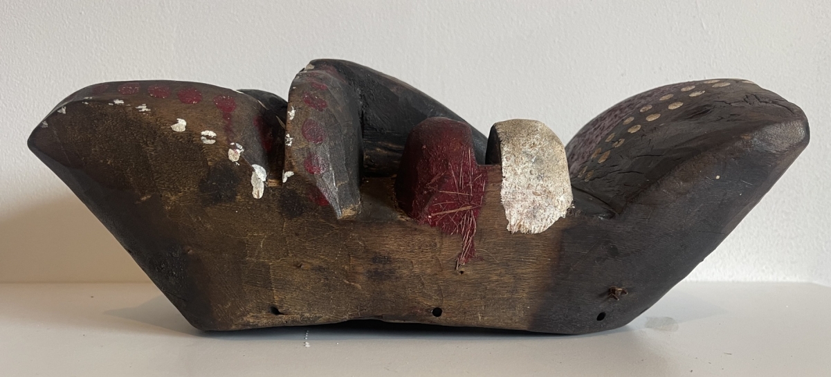 Large We Guéré Tribal Mask Ivory Coast African Art Hand Carved Wood c.1970 – Image 8