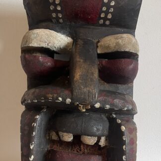 Large We Guéré Tribal Mask Ivory Coast African Art Hand Carved Wood c.1970