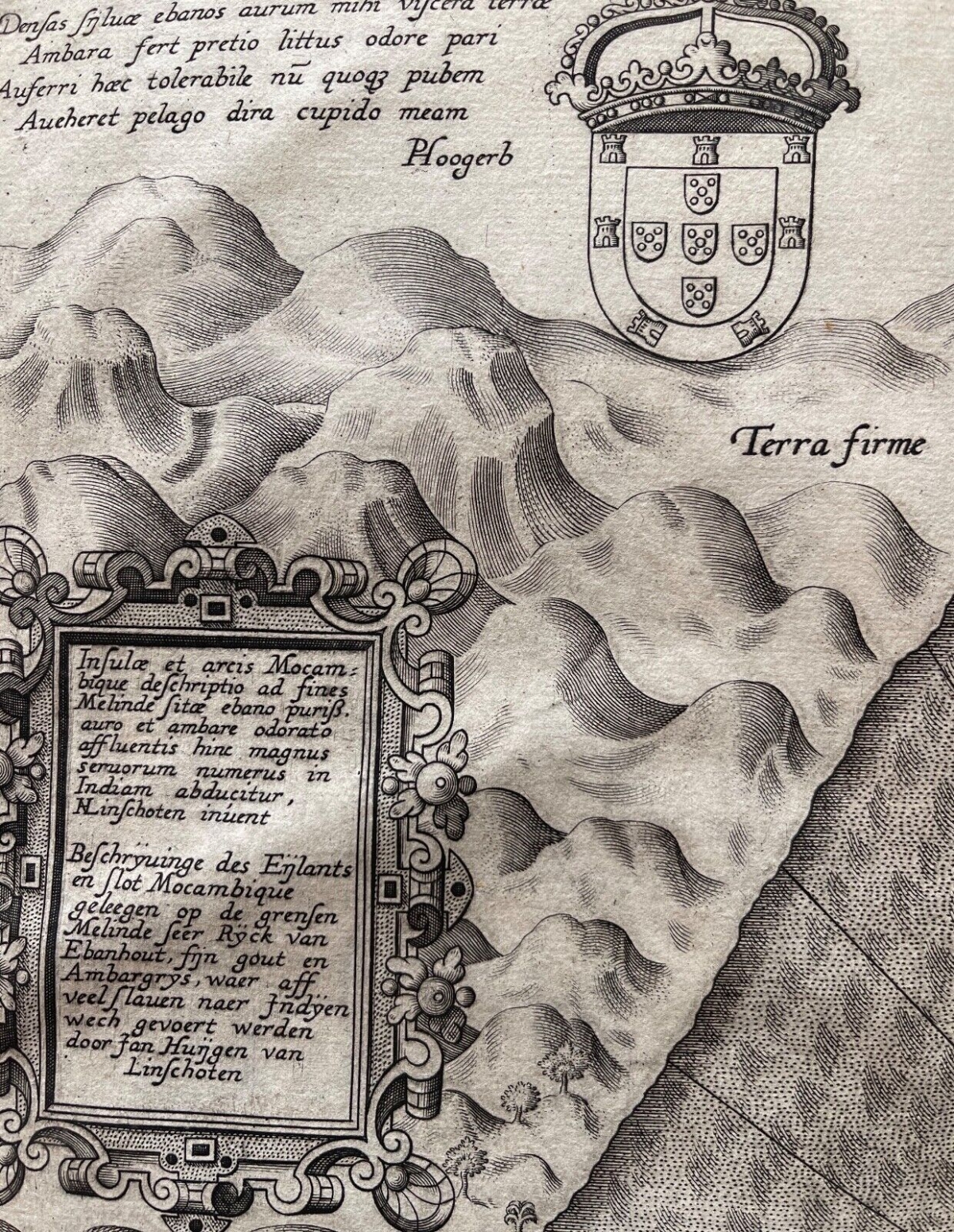 1598 Mozambique Island Map Jan Huyghen van Linschoten Engraving Jvan Doetecum I – Image 7