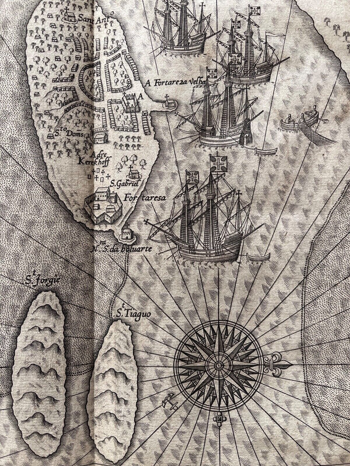 1598 Mozambique Island Map Jan Huyghen van Linschoten Engraving Jvan Doetecum I – Image 5