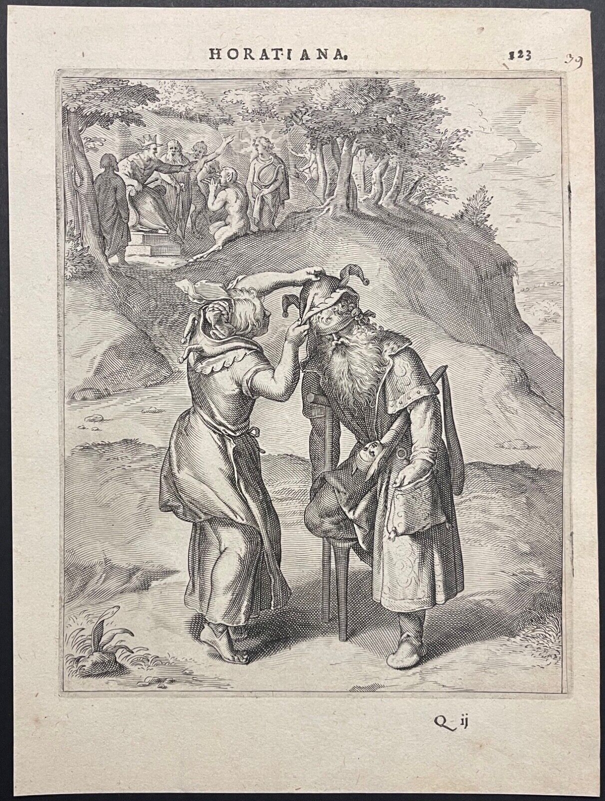 Otto van Veen Horatiana Emblem Engraving Fool Following Fool c. 1607 – Image 5